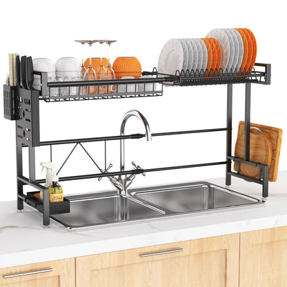 Sink Dish Drying Rack with Utensil Holder