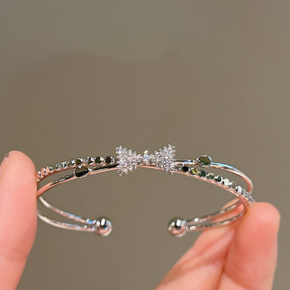 Minimalist Silver Zircon Bracelet