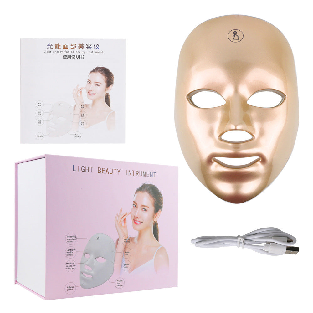 GoldenGlow Facial LED Therapy Device